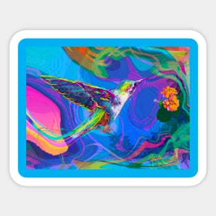 Colorful hummingbird Sticker